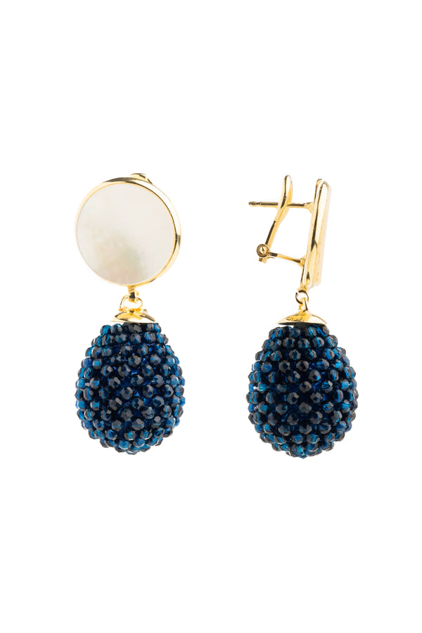 Mother of Pearl and Blue Earring
